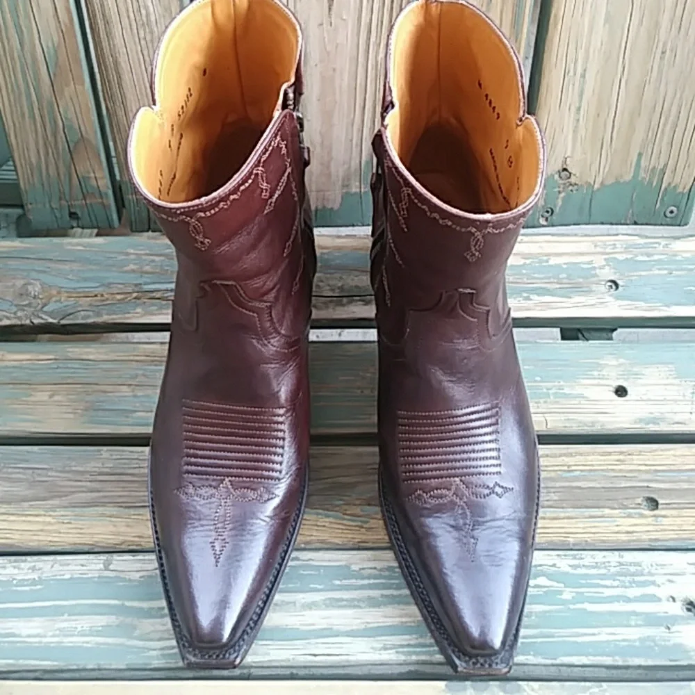 🎈Lucchese Leather Shortie Cowboy Boots M4849 - Picture 2 of 8